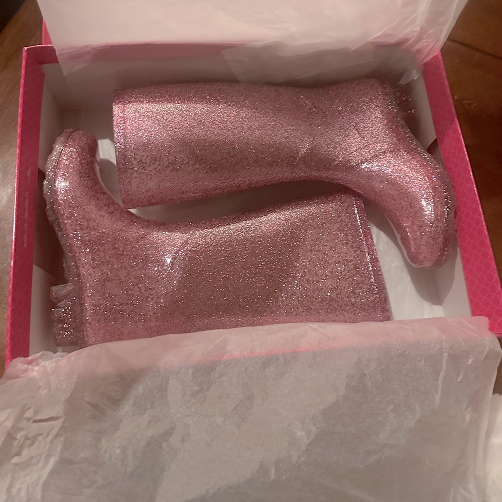 NWT Kelly & Katie Pink Glitter Waterproof Rainboot - Kids'